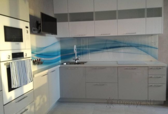 Стеновая панель фото: абстрактная волна, заказ #ИНУТ-4859, Серая кухня. Изображение 110428