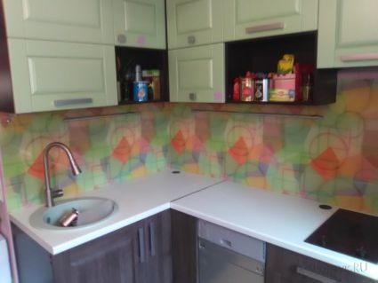 Стеновая панель фото: абстрактный рисунок, заказ #УТ-727, Серая кухня.