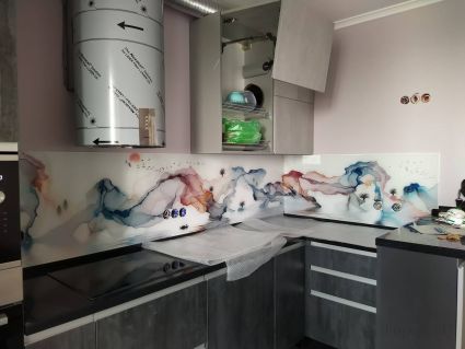 Фартук с фотопечатью фото: акварель, заказ #ИНУТ-5993, Коричневая кухня.