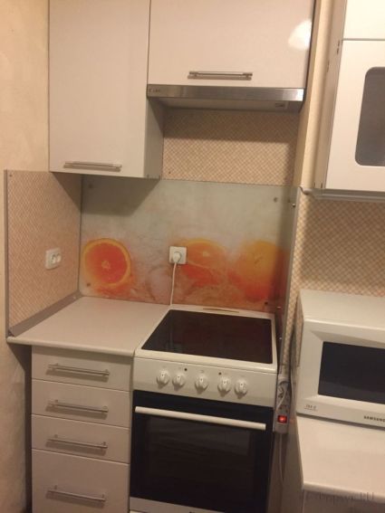 Фартук для кухни фото: апельсины в воде, заказ #КРУТ-266, Белая кухня.