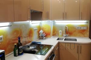 Фартук с фотопечатью фото: апельсины в воде, заказ #ИНУТ-4779, Коричневая кухня.