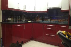 Скинали фото: бруклин, заказ #УТ-1312, Красная кухня.