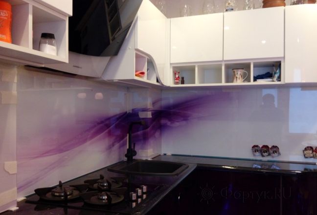 Фартук фото: фиолетовая волна, заказ #УТ-1709, Фиолетовая кухня. Изображение 147104