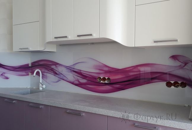 Фартук фото: фиолетовая волна, заказ #ИНУТ-1810, Фиолетовая кухня. Изображение 110438