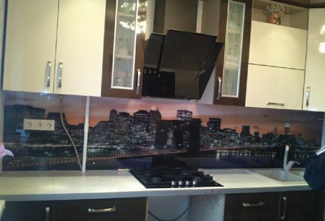 Фартук с фотопечатью фото: изображение ночного бруклинского моста , заказ #SK-926, Коричневая кухня. Изображение 110842