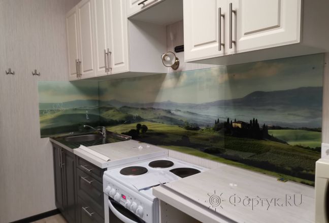 Стеновая панель фото: холмы, заказ #ИНУТ-8088, Серая кухня. Изображение 203584