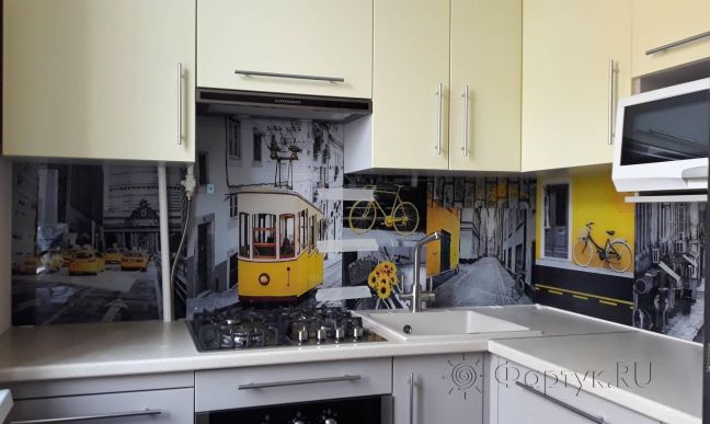 Скинали для кухни фото: коллаж в серо-желтых тонах, заказ #ИНУТ-2308, Желтая кухня.