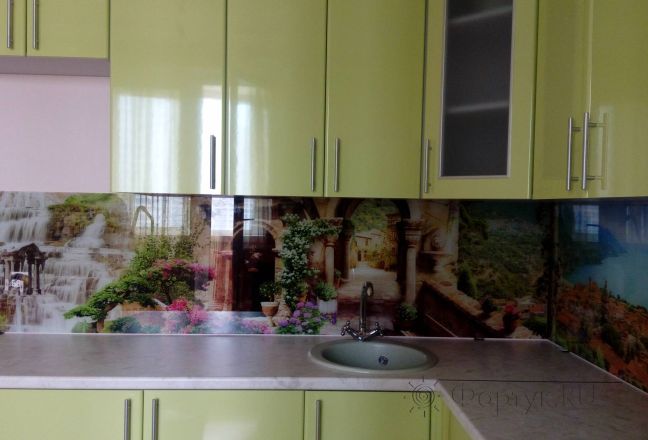 Скинали для кухни фото: красивый вид, заказ #ГМУТ-674, Зеленая кухня. Изображение 205224