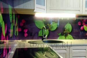 Фартук с фотопечатью фото: малина на темно-сером фоне, заказ #ИНУТ-380, Коричневая кухня.