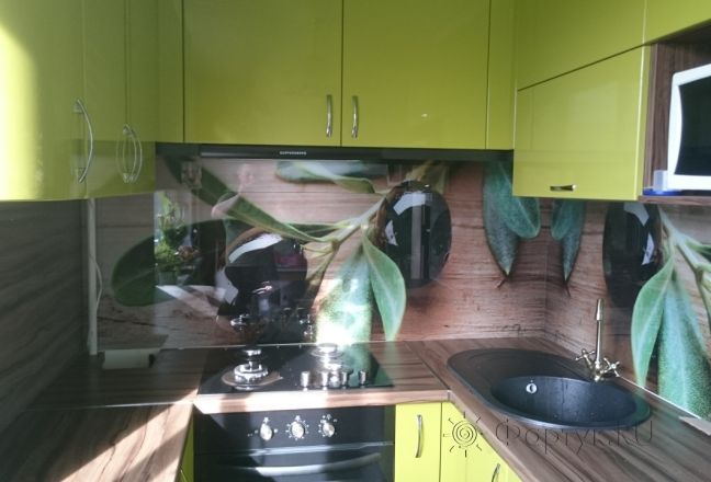 Скинали для кухни фото: маслины, заказ #КРУТ-077, Зеленая кухня. Изображение 111836