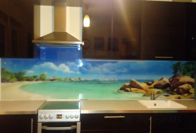 Фартук с фотопечатью фото: морской берег, заказ #УТ-1244, Коричневая кухня. Изображение 183668