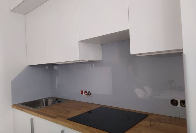 Фартук для кухни фото: однотонный цвет, заказ #ИНУТ-10030, Белая кухня.