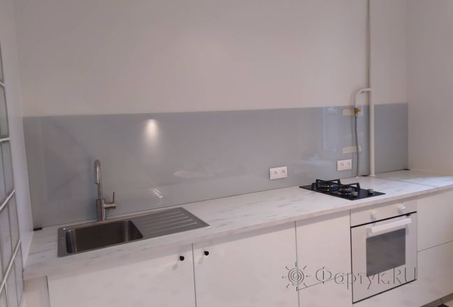 Фартук для кухни фото: однотонный цвет, заказ #ИНУТ-10791, Белая кухня.
