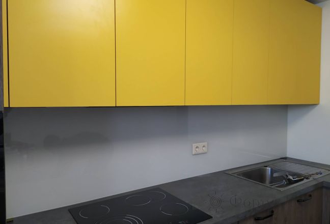 Скинали для кухни фото: однотонный цвет, заказ #ИНУТ-11916, Желтая кухня.