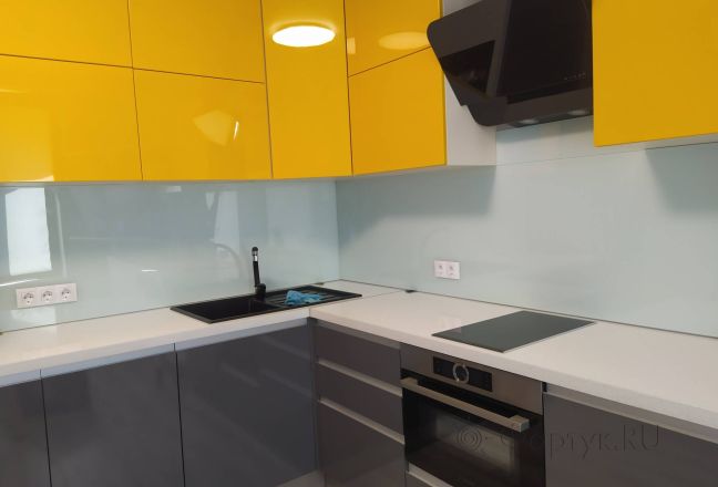 Скинали для кухни фото: однотонный цвет, заказ #ИНУТ-12968, Желтая кухня.