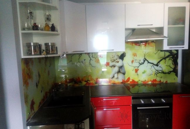Скинали фото: осенние листья, заказ #ГМУТ-174, Красная кухня.