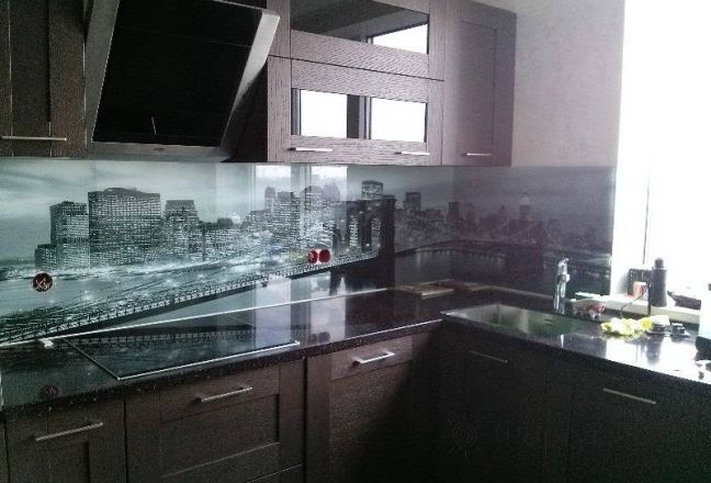 Фартук с фотопечатью фото: прекрасный вид на бруклинский мост , заказ #SK-728, Коричневая кухня. Изображение 110850