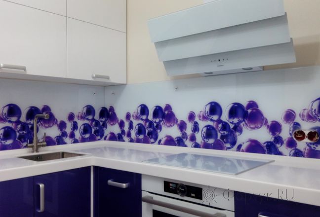 Фартук фото: сферы, заказ #ИНУТ-118, Фиолетовая кухня.