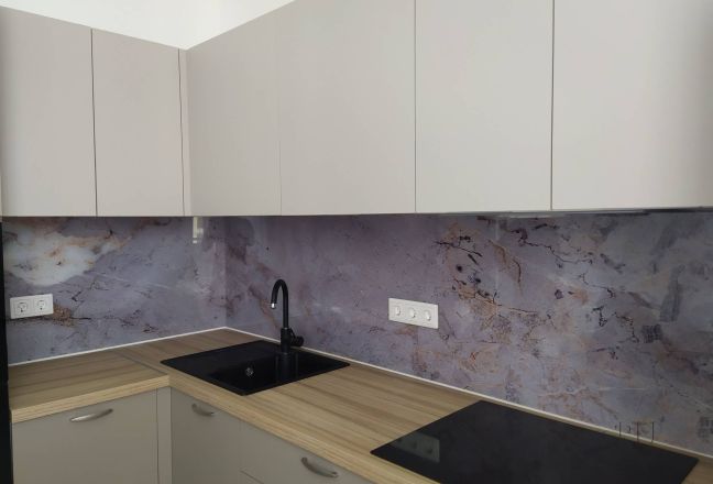 Стеновая панель фото: текстура серого мрамора, заказ #ИНУТ-12129, Серая кухня. Изображение 348500