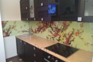 Скинали фото: цветущая сакура, заказ #ИНУТ-954, Черная кухня.