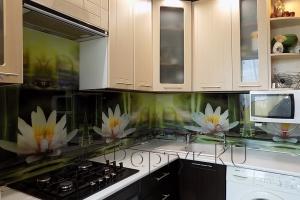 Фартук с фотопечатью фото: водяные лилии, заказ #УТ-610, Коричневая кухня.