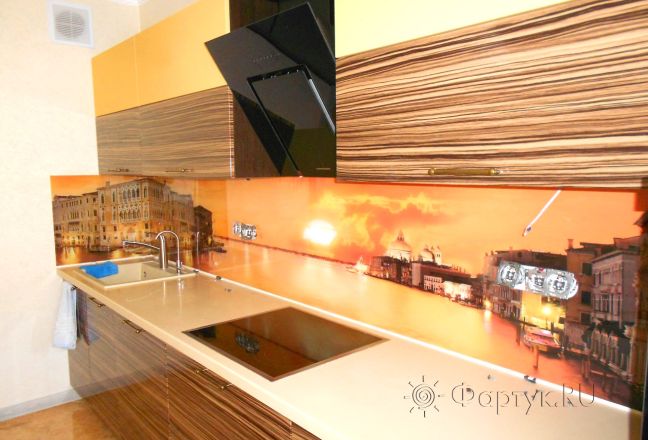 Фартук с фотопечатью фото: закат, заказ #УТ-2011, Коричневая кухня. Изображение 110874
