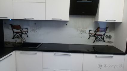 Фартук для кухни фото: зимняя прогулка, заказ #ГМУТ-662, Белая кухня.