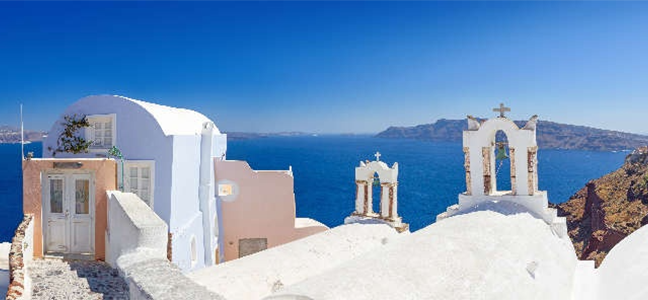 Изображение для скинали Панорама деревни Ия на острове Санторини, Греция