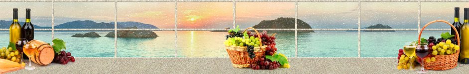 Скинали — Вино и виноград на фоне морского заката