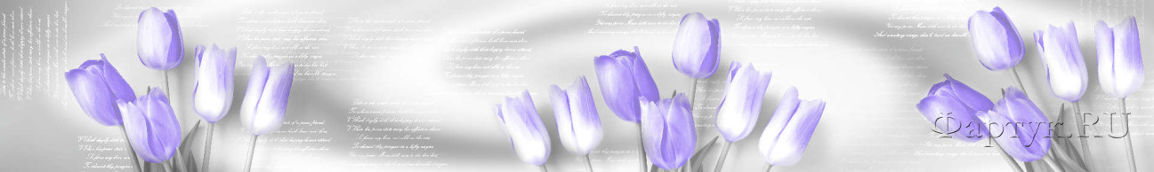 Скинали — Лилово-белые тюльпаны и надписи 