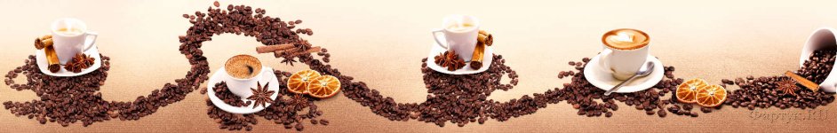 Скинали — Узоры из кофейных зерен и кофе в чашках 