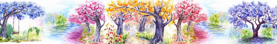 Скинали — Нарисованные цветные деревья 