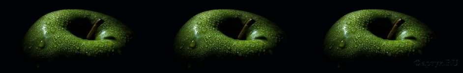 Скинали — Крупные зеленые яблоки на черном фоне