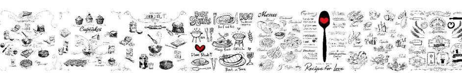 Скинали — Надписи о еде на белом фоне