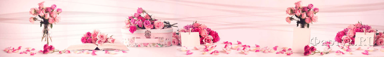 Скинали — Много розовых лепестков роз, подарочные коробки 