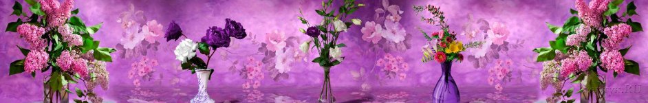Скинали — Цветы в вазах на цветочном фоне 