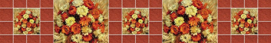 Скинали — Плитка с оранжевыми цветами