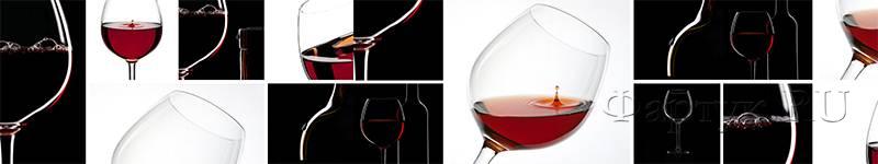 Скинали — Коллаж из бутылок и бокалов с красным вином