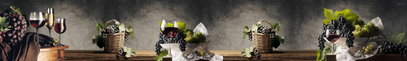 Скинали — Вино и виноград на черном фоне 