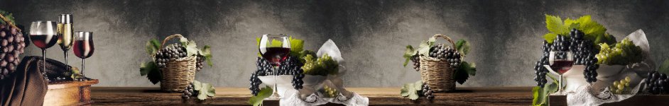 Скинали — Вино и виноград на черном фоне 