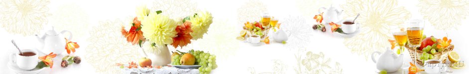 Скинали — Натюрморт: цветы и фрукты
