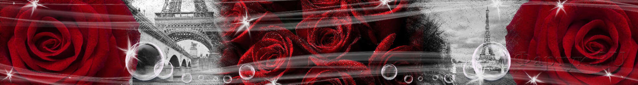 Скинали — Коллаж из красных роз на фоне Парижа