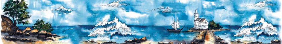 Скинали — Рисованный акварелью пейзаж