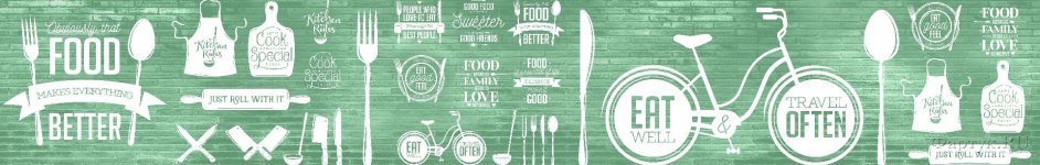 Скинали — Зеленый коллаж с кухонными принадлежностями