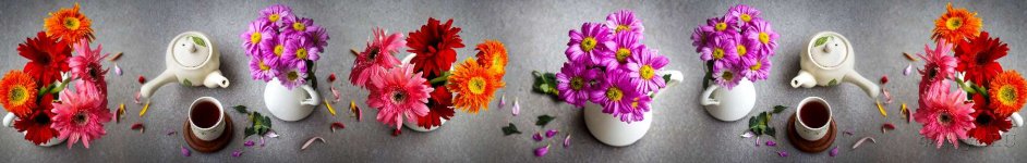 Скинали — Яркие цветы и чашки с чаем