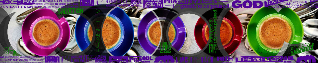 Скинали — Чашки кофе разноцветные коллаж