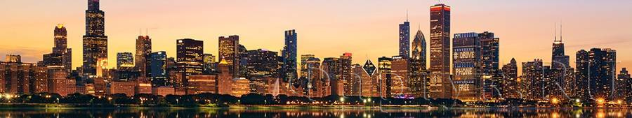 Вечерняя панорама Чикаго