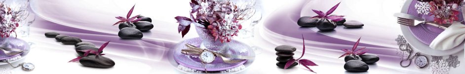 Скинали — Коллаж фиолетовые цветы и камни