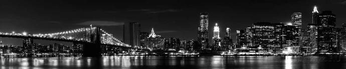 Скинали — Черно - белая панорама Бруклинского моста ночью 