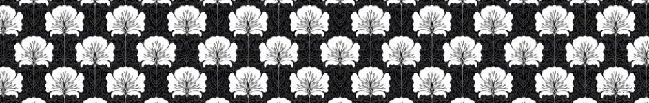 Скинали — Белый цветочный узор на черном фоне